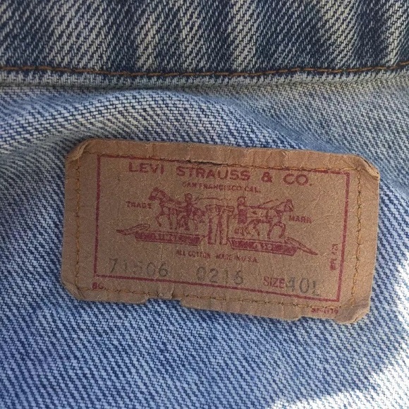 VTG Levi’s Denim Jacket Harley Davidson patch 40L - Picture 3 of 8